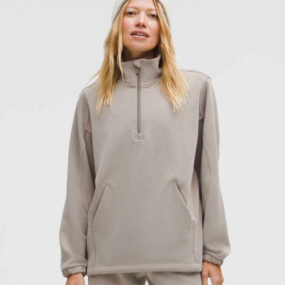 Lululemon Softstreme Half-Zip *Long, XS, Warm Ash Grey